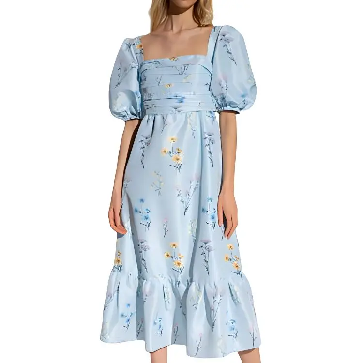 Self portrait SS22 Short Sleeved Dresses Women's Blue-2