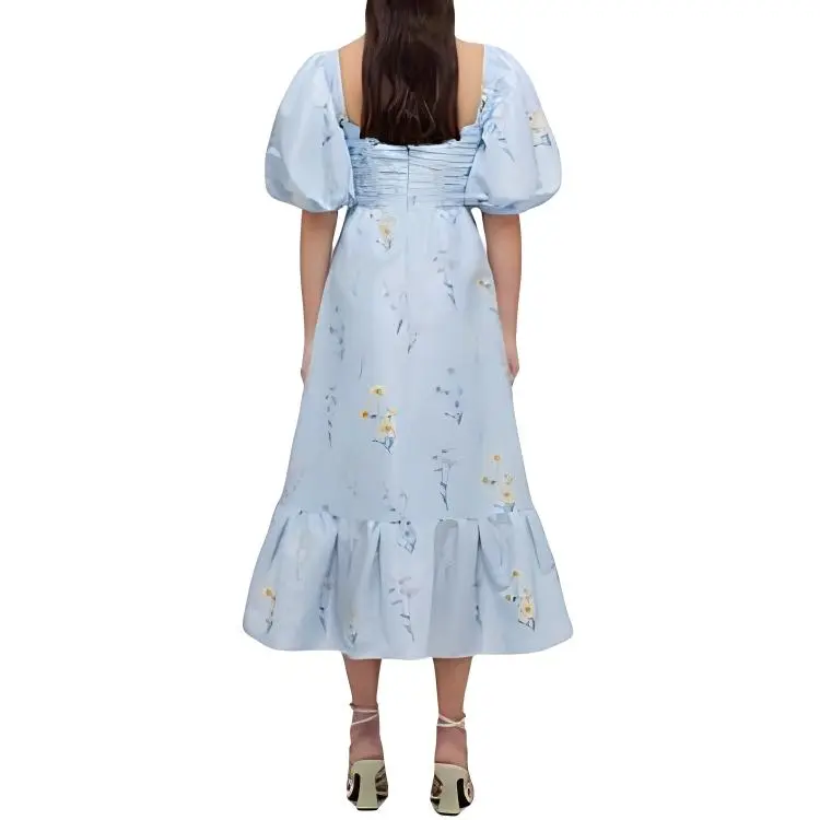 Self portrait SS22 Short Sleeved Dresses Women's Blue-3