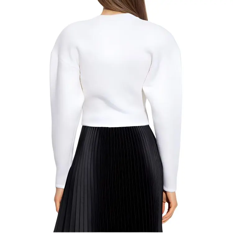 Alaia Buttoned Crewneck Cropped Cardigan-3
