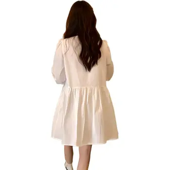 DOSOHEB Long Sleeved Dresses Women's White
