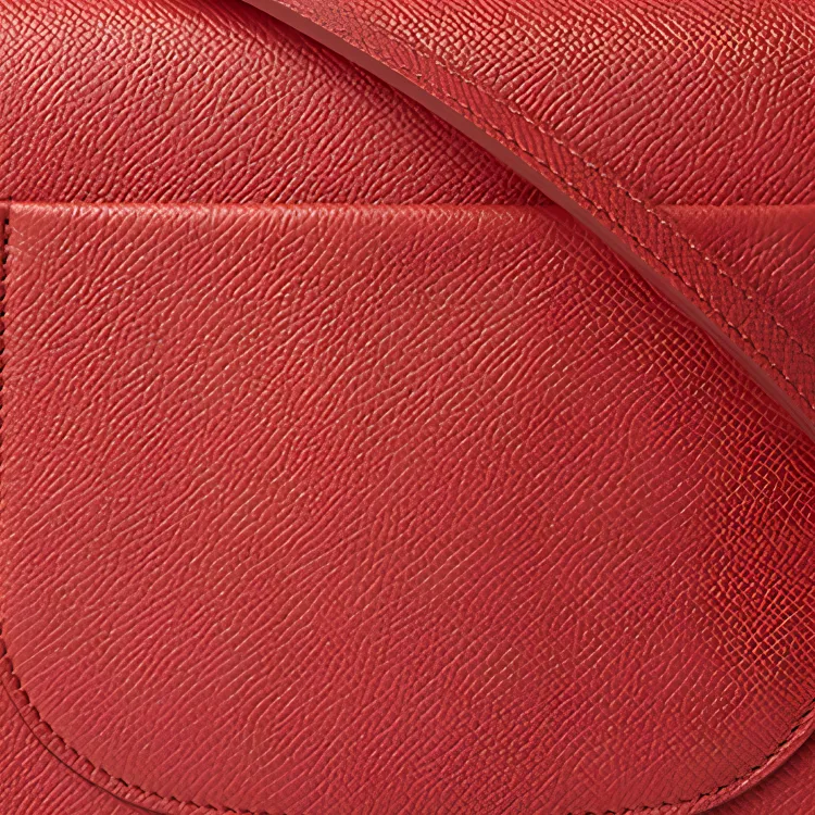 CELINE Cow Leather Saddle Bag Shoulder Bag Crossbody Bag Small Size Women's Red-4