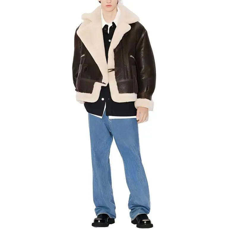 KENZO FW23 Leather Jacket Men's Brown-2