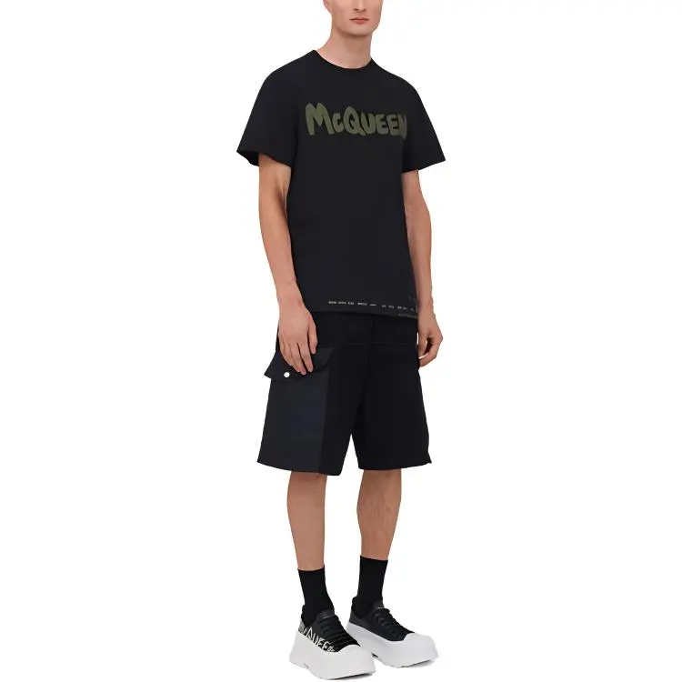 Alexander McQueen Hybrid Denim Straight Leg Shorts-3