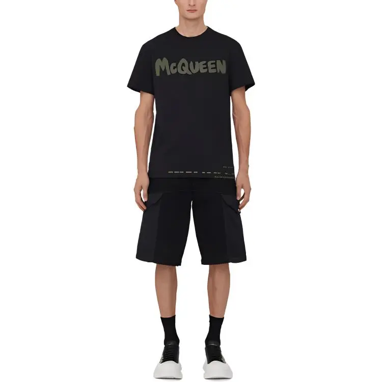 Alexander McQueen Hybrid Denim Straight Leg Shorts-1