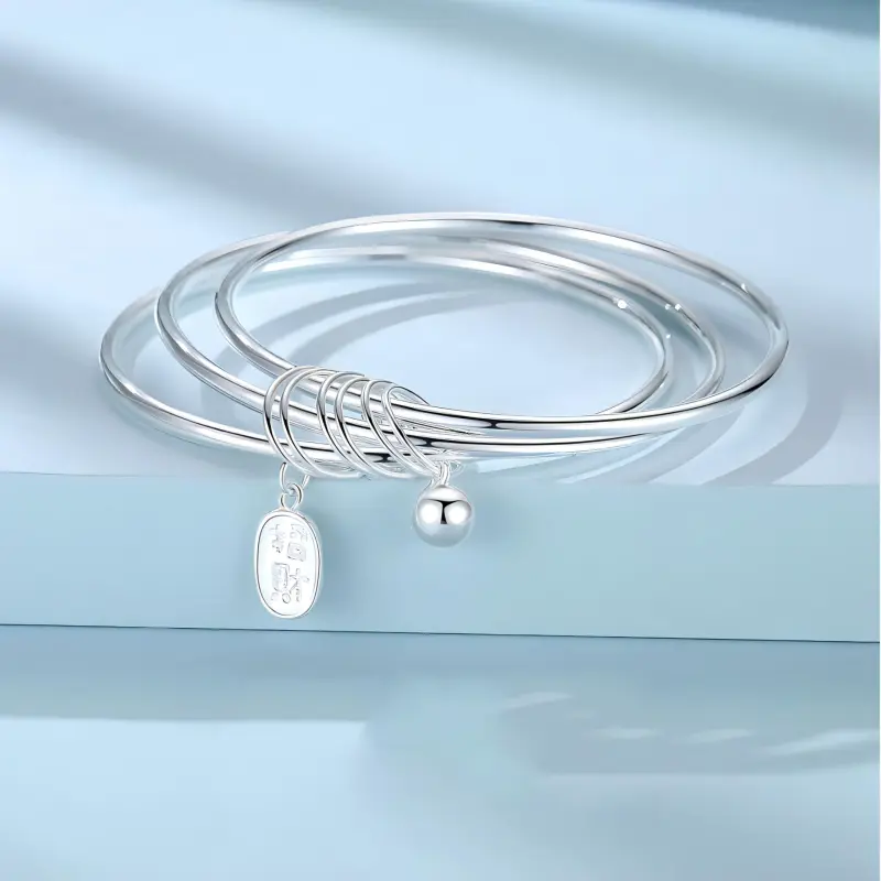 IS YOU 999 Fine Silver Bangles Women's-1