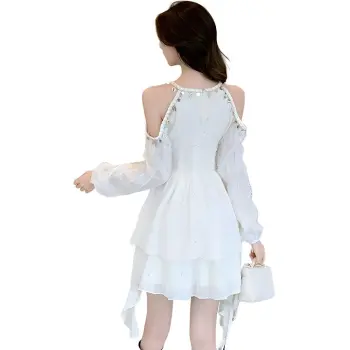 ZCDECO Long Sleeved Dress Women's Ecru
