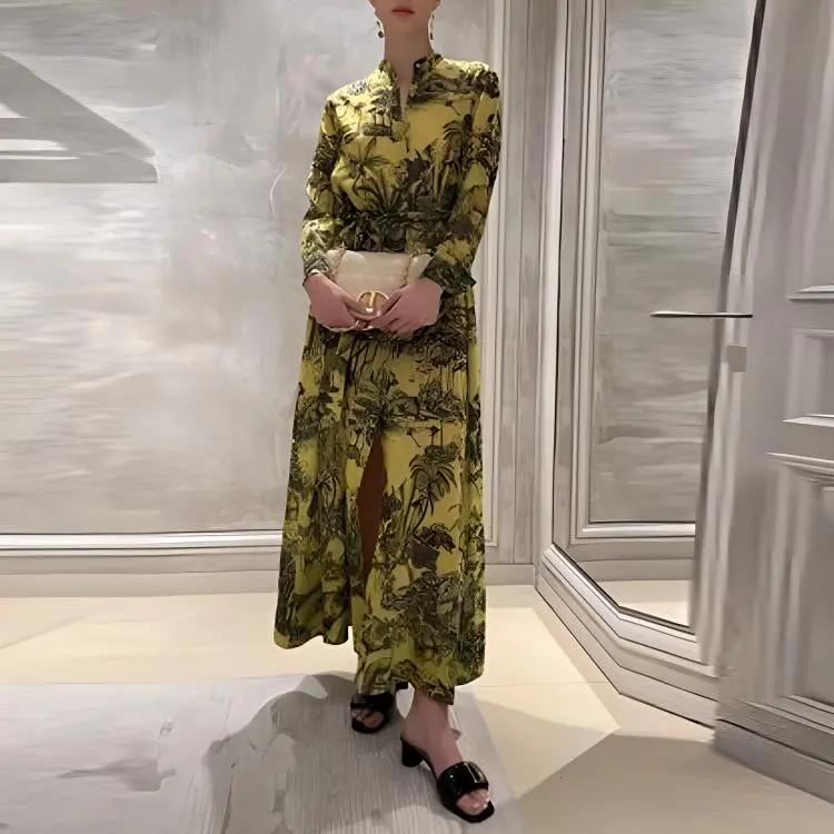 DIOR FW23 Long-Sleeved Dresses Women's Yellow-1