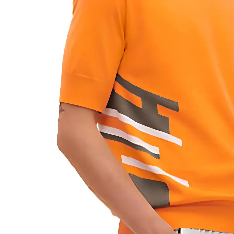 HERMES Polo Shirts Men Orange-4