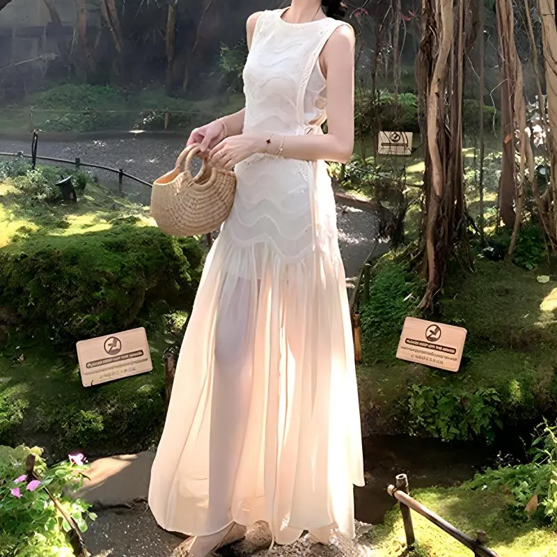 TURN UP Sleeveless Dress Women's Apricot-6