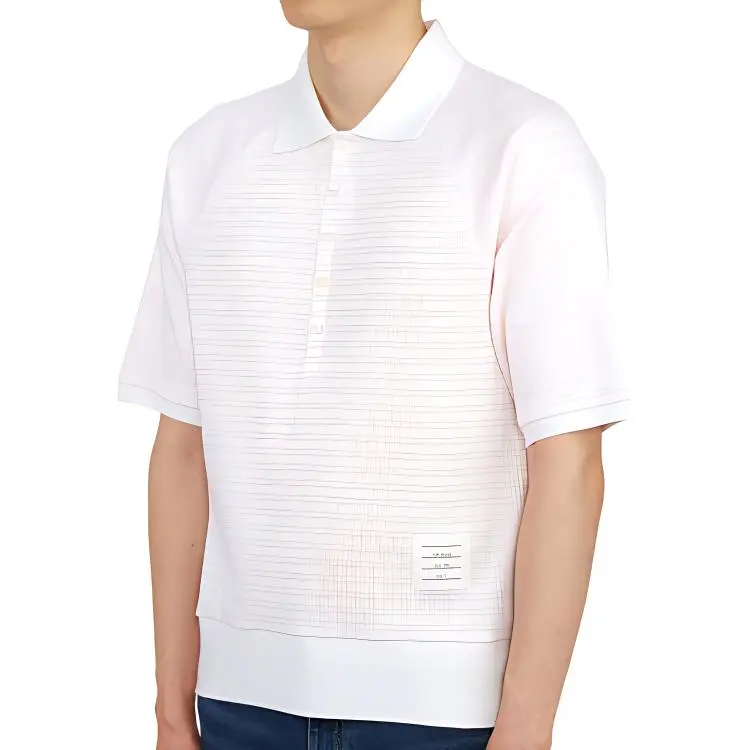 THOM BROWNE Polo Shirts Men Pink-1