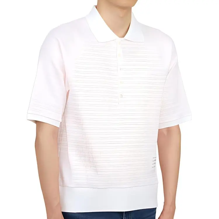 THOM BROWNE Polo Shirts Men Pink-2