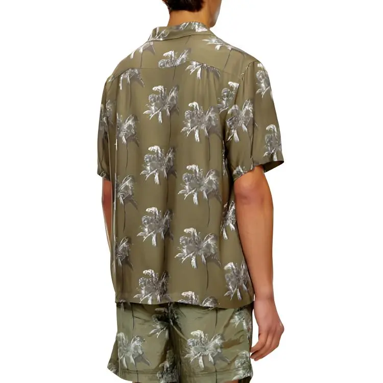 DIESEL Bmowt Adrian Palm Tree Printed Buttoned Shirt-2