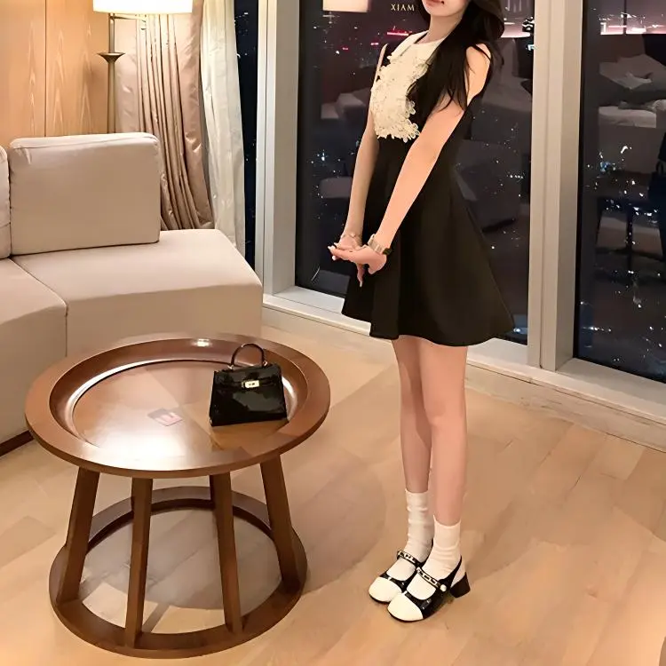 TORIGHT Sleeveless Dress Women's Black-4