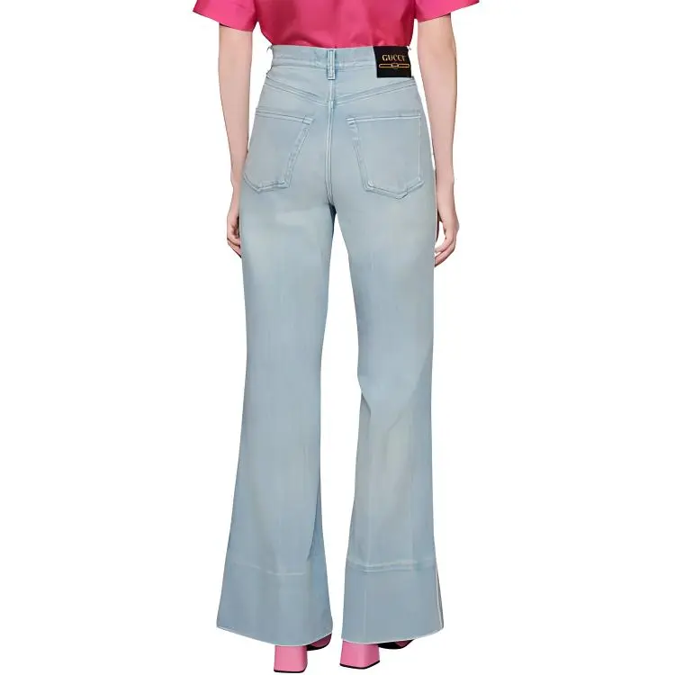 GUCCI Zipper Detail Denim Jacket 'Blue/Mix'-3