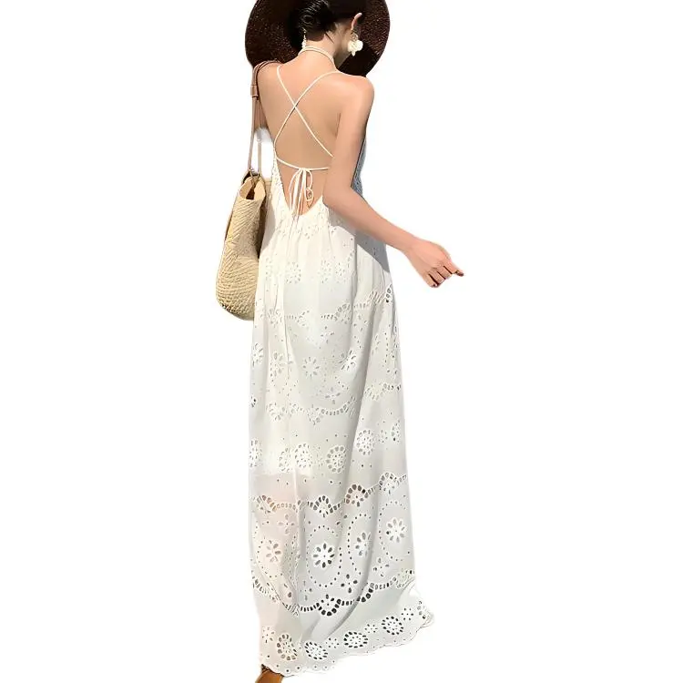 DOSOHEB Slip Dresses Women's White-1