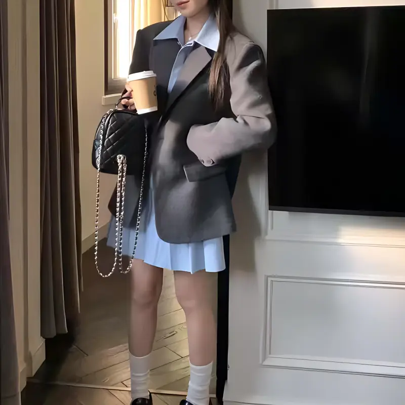 TURN UP Long Sleeved Dresses Women's Sky Blue-6