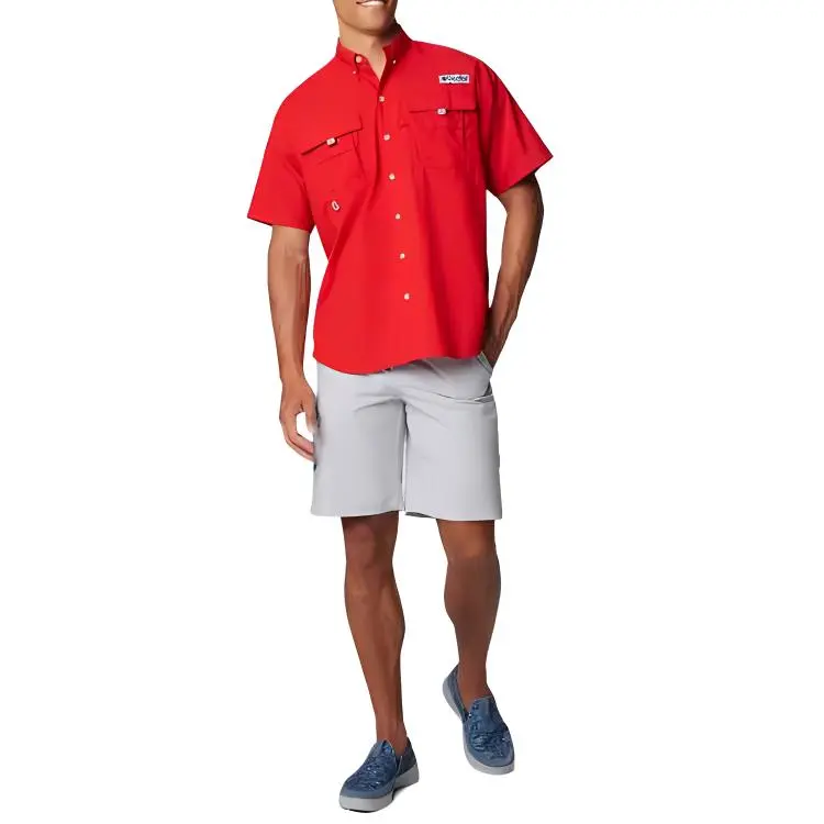 Columbia PFG Bahama 2 Shirt Men's Red Firework-3