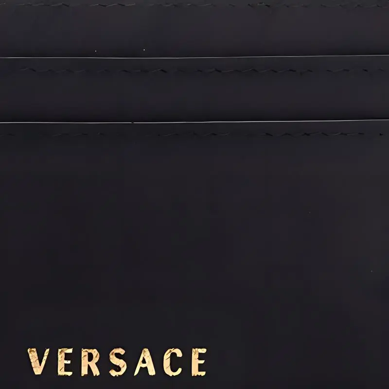 VERSACE VERSACE Leather Card Clip Wallets Women's Black-4