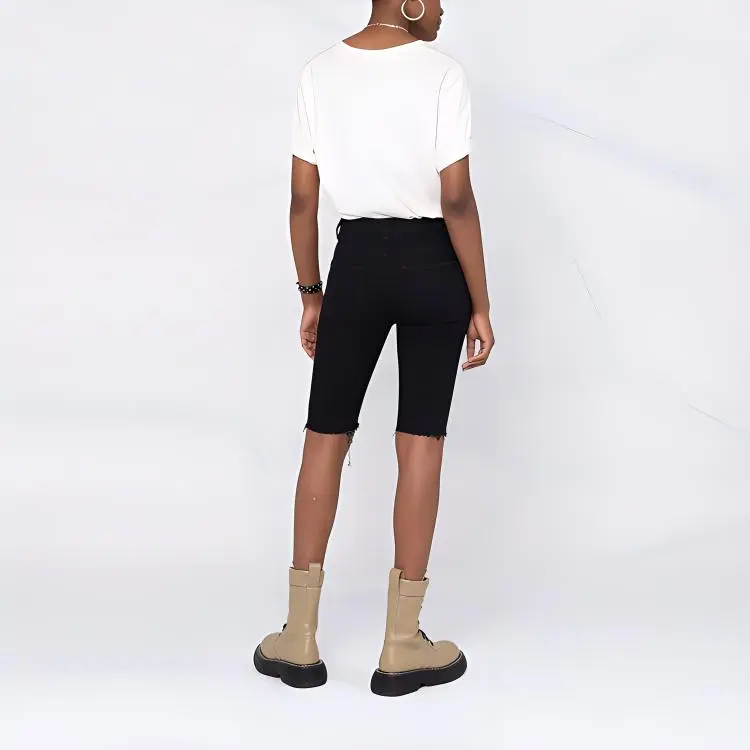 SAINT LAURENT Denim Shorts Women's Black-3