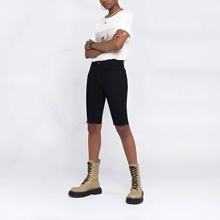 SAINT LAURENT Denim Shorts Women's Black-2