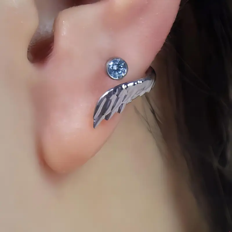 QIANFANGDAHUANGYE Zircon Stud Earrings Unisex-1