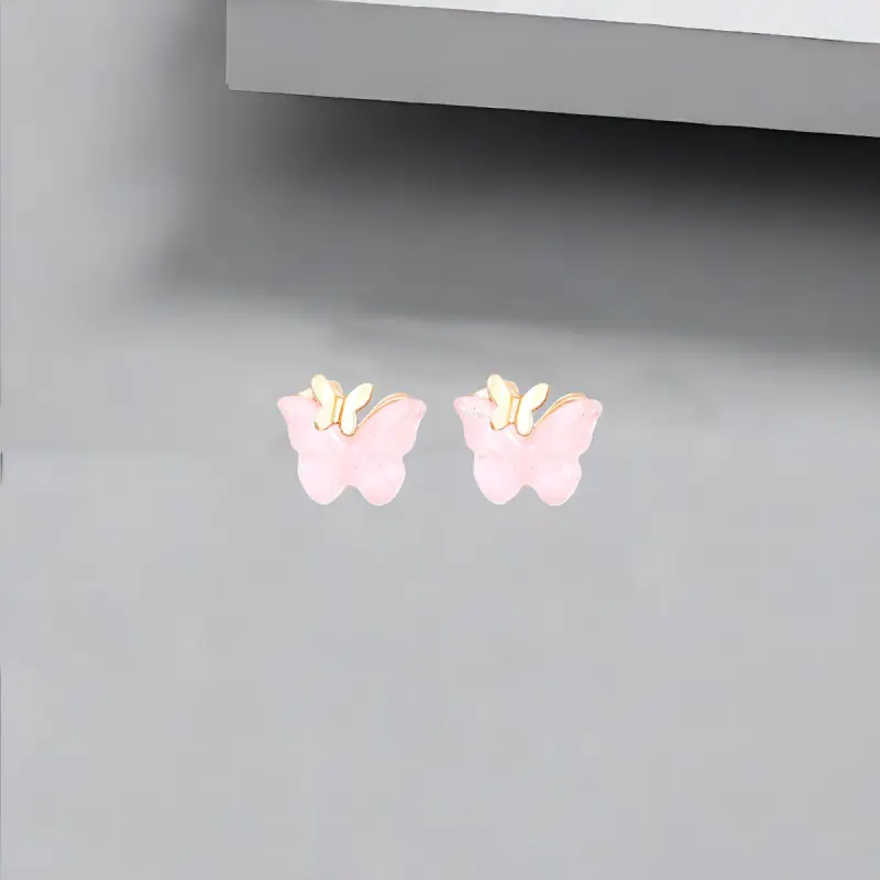 QIANFANGDAHUANGYE Resin S925 Sterling Silver Stud Earrings Women's-4
