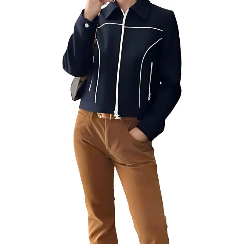 CELINE Chelsea Blouson Jacket In Gauffered Double Wool-2