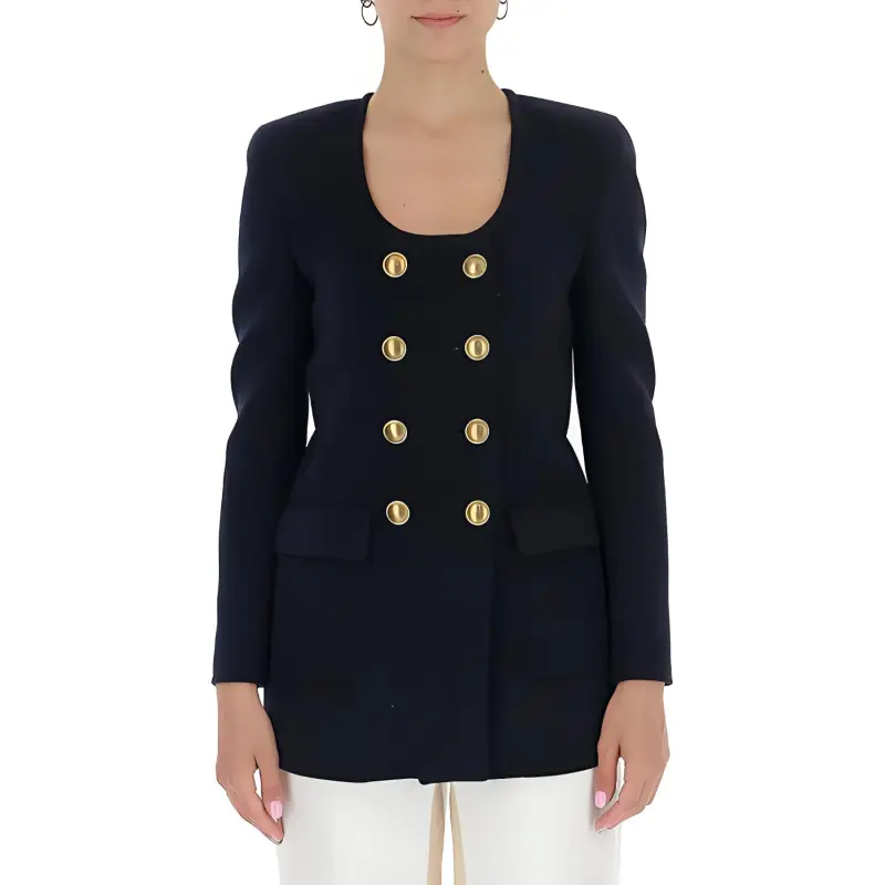 SAINT LAURENT Coats Women's Navy Blue-2