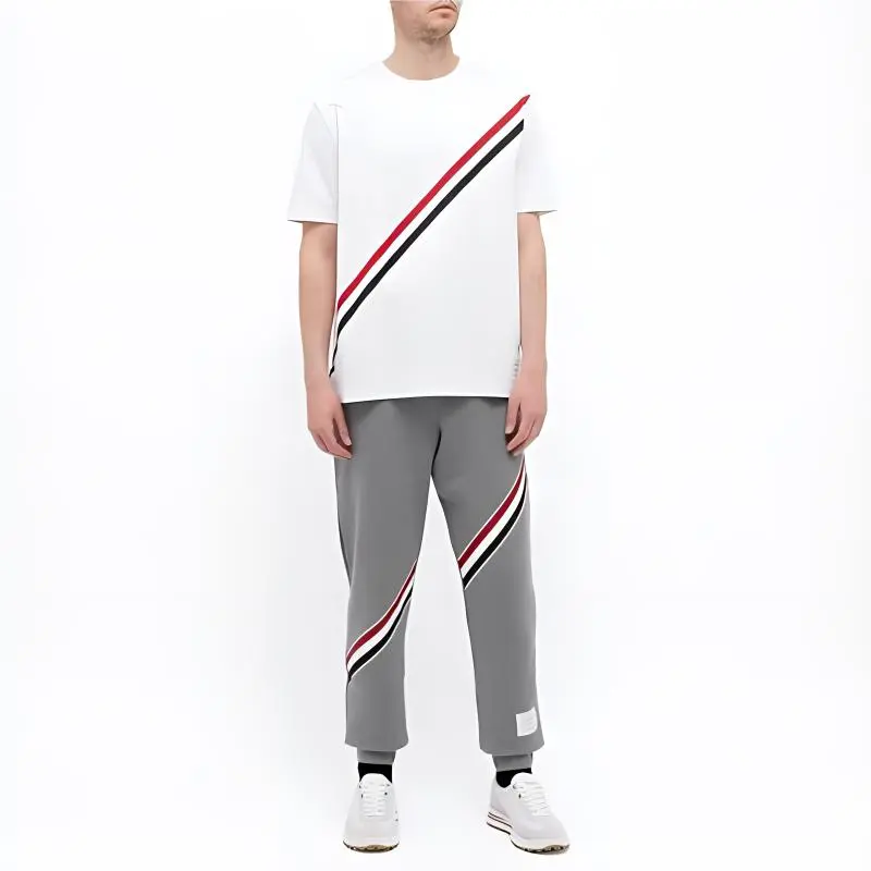 THOM BROWNE RWB stripe Short sleeve T shirt-4