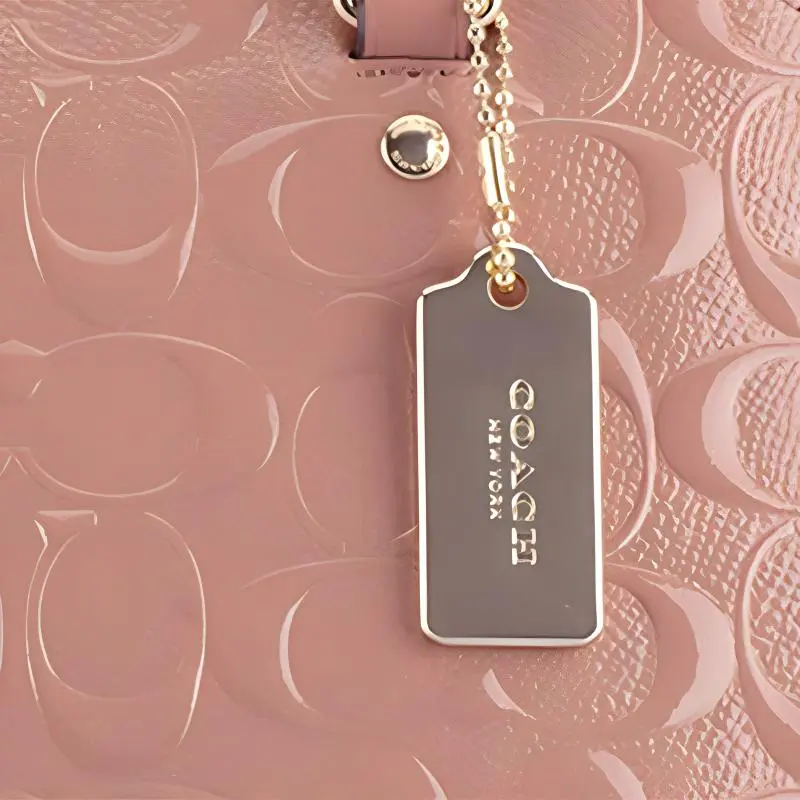 COACH Sierra Patent Leather Dome Bag, Shoulder Bag, Crossbody Bag, Handbag Small Size Women's Pink-4
