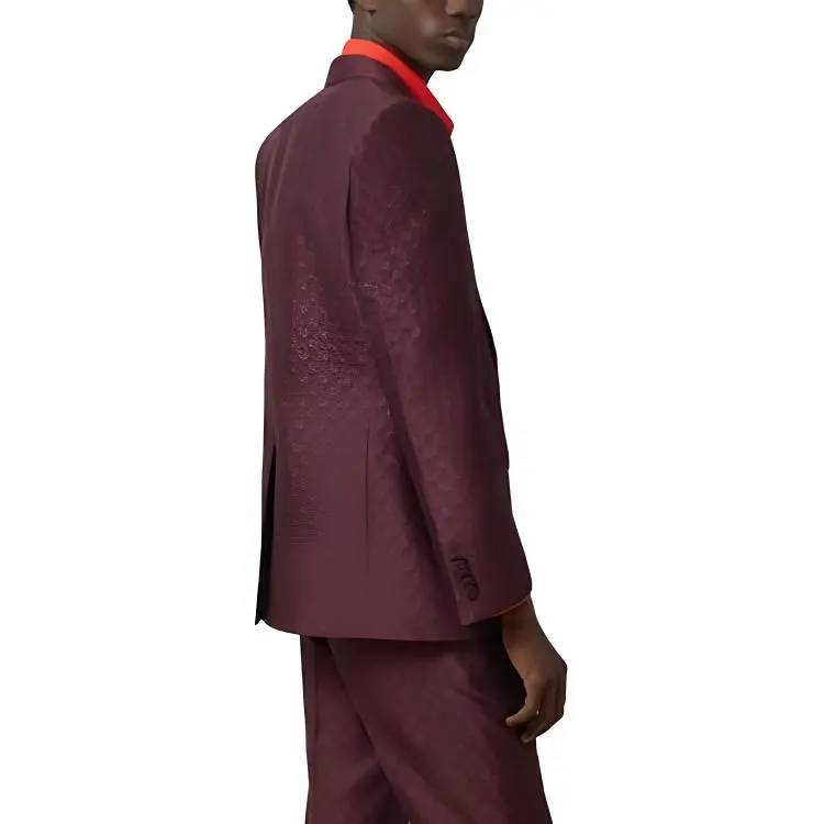 GUCCI FW23 Business Suits Coats Men's Burgundy-3