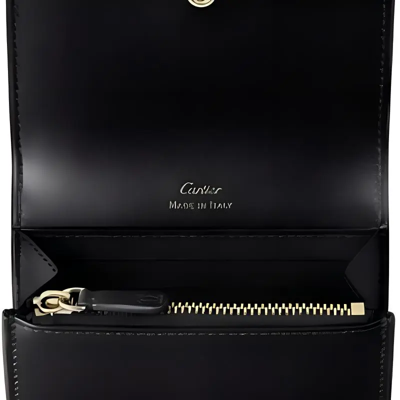 CARTIER Calfskin Wallet, Card Holder Women's Black-4