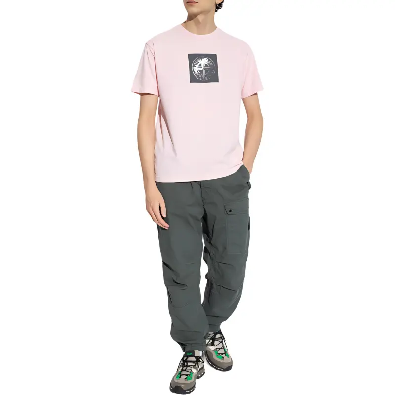 STONE ISLAND Logo Printed Crewneck T Shirt-5