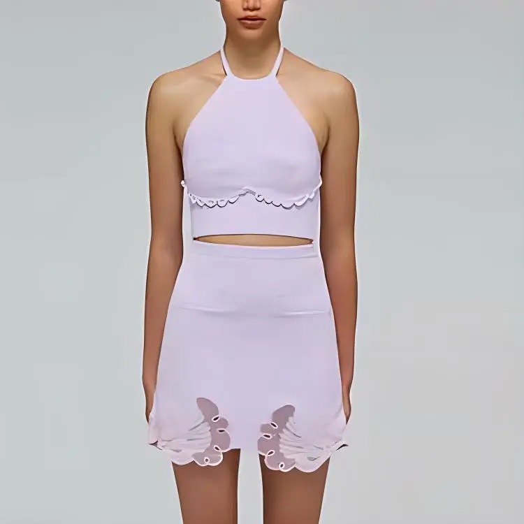 Self portrait Casual Short Skirts Women's Lilac-3