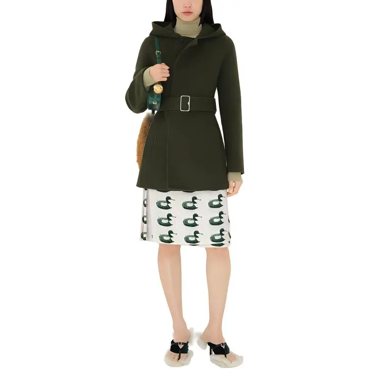 Burberry FW23 Coat Women's Dark Olive-4