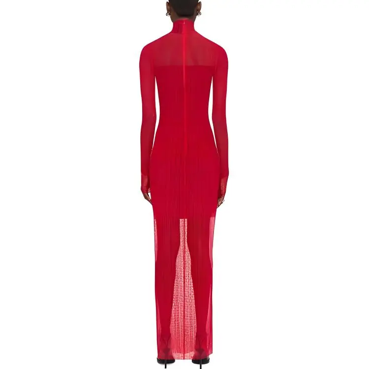 Givenchy SS24 Long Sleeved Dresses Women's Red-2