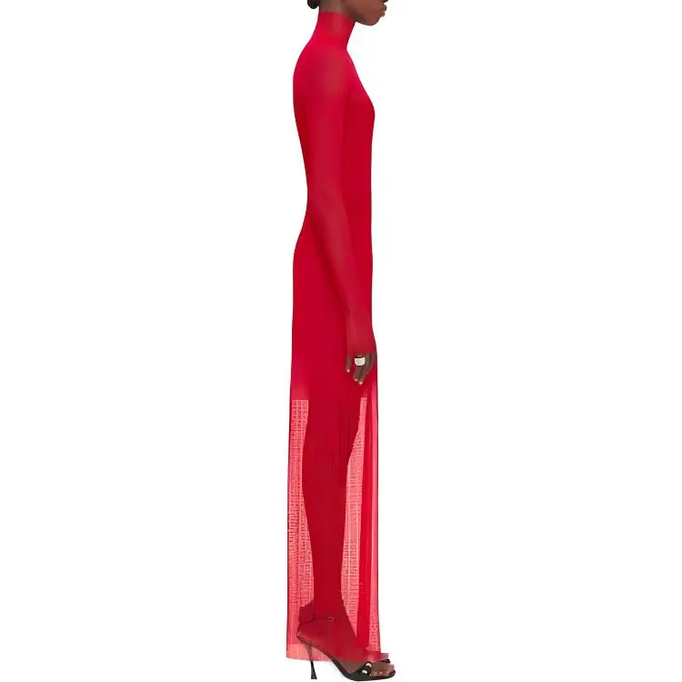Givenchy SS24 Long Sleeved Dresses Women's Red-3