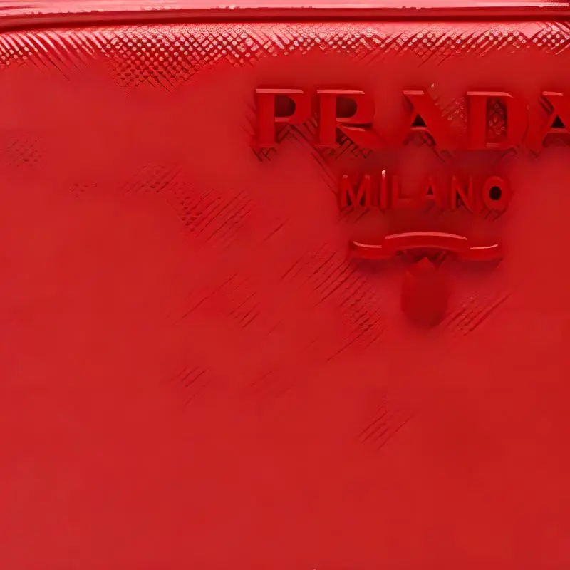 PRADA Leather Camera Bags Crossbody Bags Women's Red-3