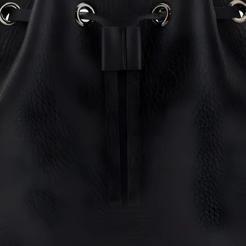 Valentino Rockstud Leather Bucket Bag Handbag Shoulder Bag Crossbody Bag Women's Black-2