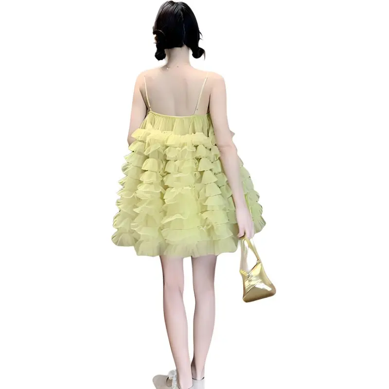 KKX Slip Dresses Women's Yellow-1