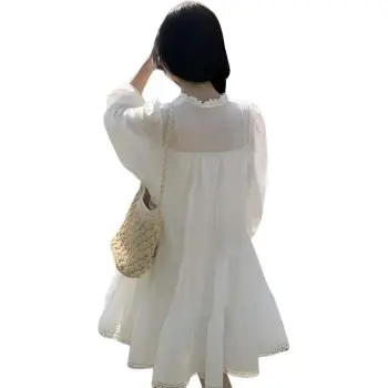 DOSOHEB Long Sleeved Dress Women's Ecru