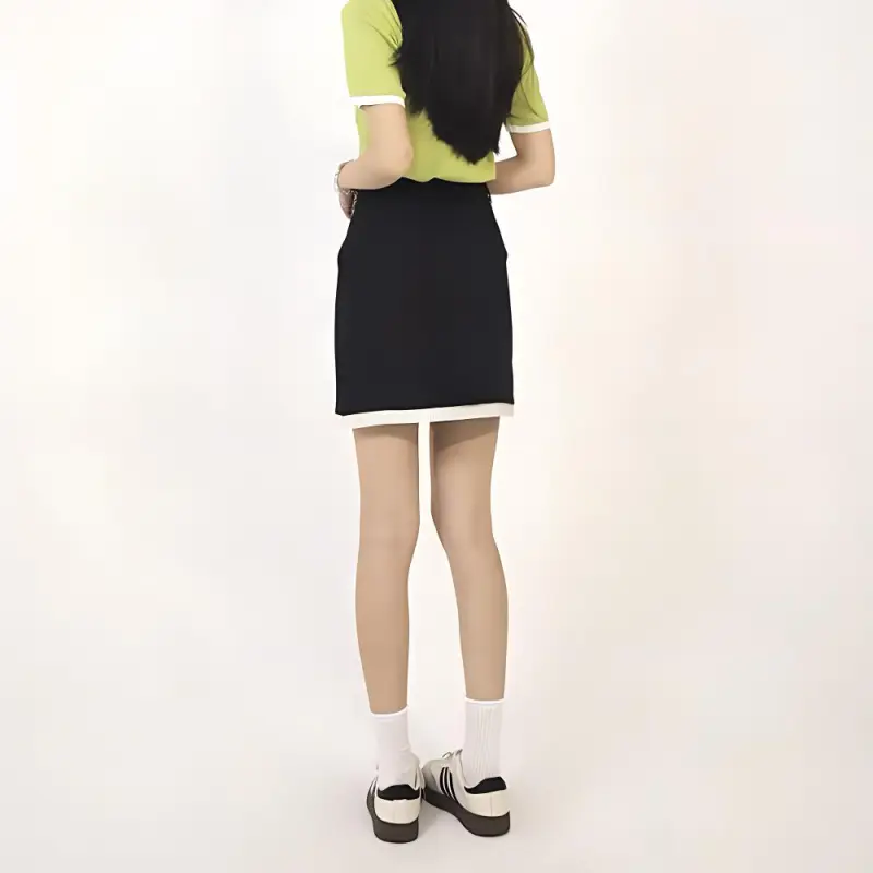 HELEH Casual Short Skirts Women's Black-5