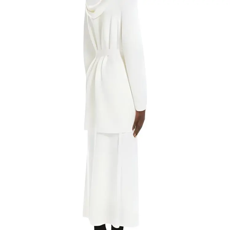MaxMara Finezza Collection Wool Coat With Belt Coat Women's White-4