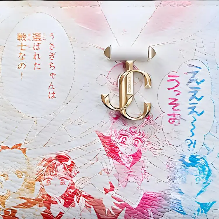 Jimmy Choo SAILOR MOON Collaboration Leather Wallet Women's White-4