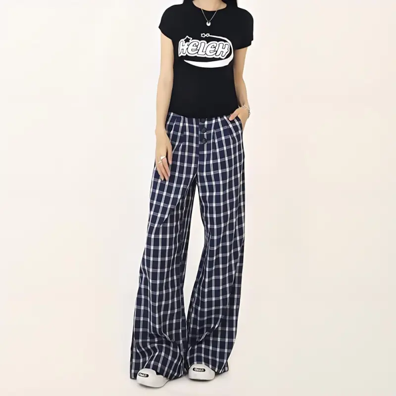 HELEH Casual Pants Women's Dark Blue-2