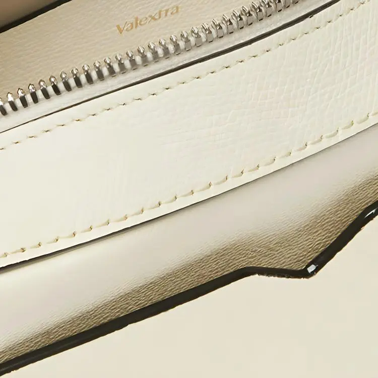 Valextra Millepunte Calfskin Shoulder Bag, Crossbody Bag Mini Men's White-4