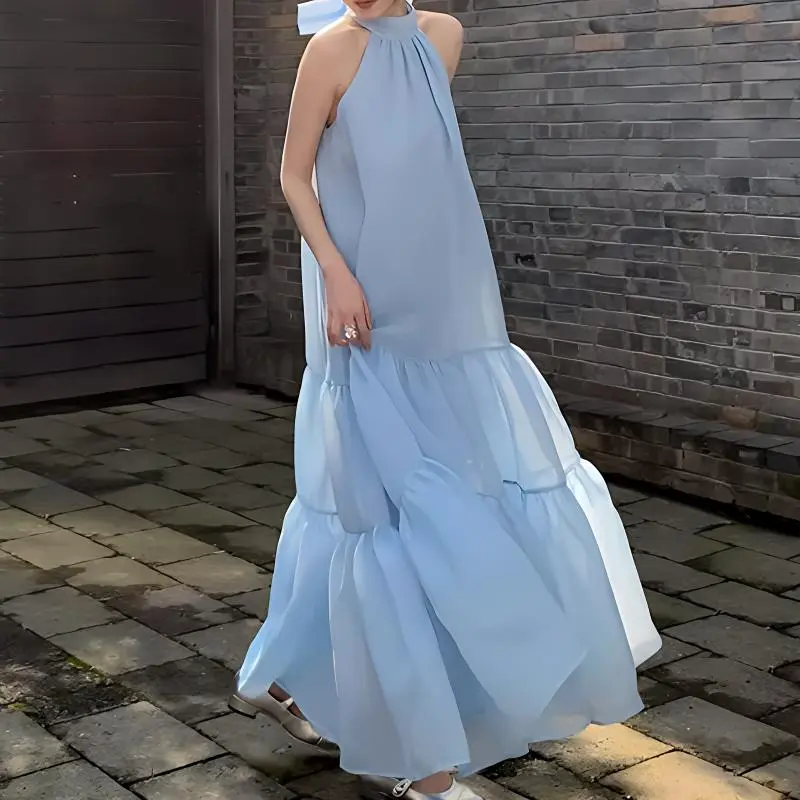 TURN UP Sleeveless Dress Women's Sky Blue-5