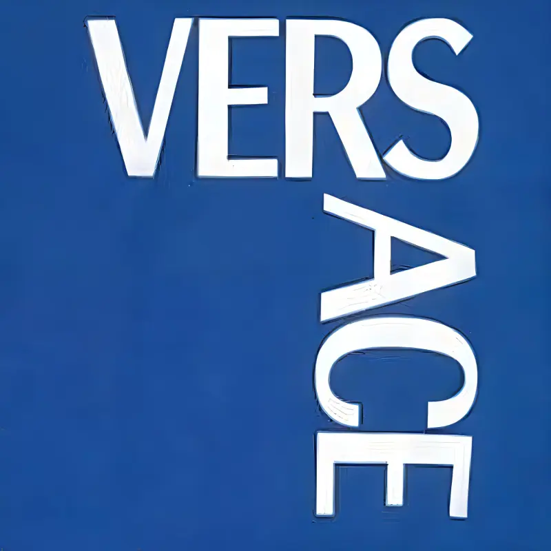VERSACE Men Bold Logo Crew Sweat Blue & White-4