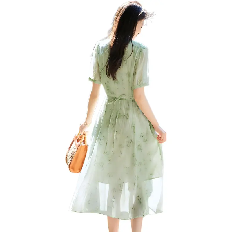 Like The Age Of Water Summer Long Sleeved Dress Slim Fit Women's-4