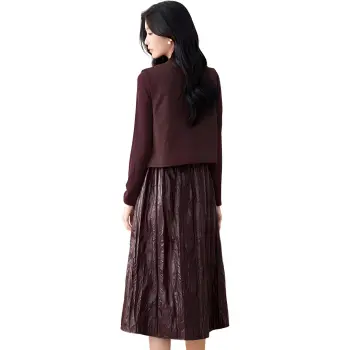 Like The Age Of Water Spring Long Sleeved Dresses Loose Fit Women's Fuchsia